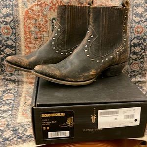 Frye Sacha Stud Chelsea Distressed Booties